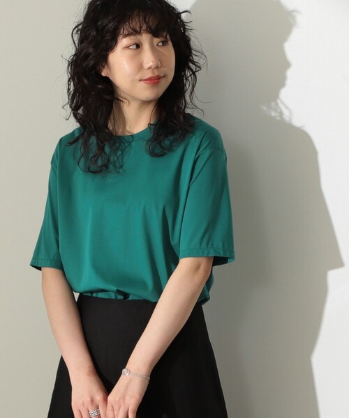 Demi-Luxe BEAMS(デミルクス ビームス)の「Demi-Luxe BEAMS / スムース ハーフスリーブ Tシャツ(Tシャツ/カットソー・レディース・ホワイト/ネイビー/ミント/ブラウン系その他/ブラック/サックスブルー/ケリーグリーン・ONE SIZE)」の19枚目の写真