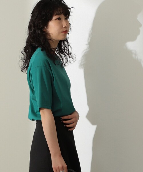 Demi-Luxe BEAMS(デミルクス ビームス)の「Demi-Luxe BEAMS / スムース ハーフスリーブ Tシャツ(Tシャツ/カットソー・レディース・ホワイト/ネイビー/ミント/ブラウン系その他/ブラック/サックスブルー/ケリーグリーン・ONE SIZE)」の20枚目の写真