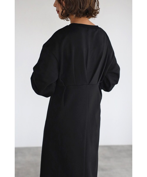 Bonjour Sagan(ボンジュールサガン)の「ウエストタックスウェットワンピース(ワンピース・レディース・ブラック/オートミール・FREE/M)」の20枚目の写真