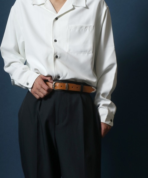 ANPAS（アンパス）の「3Points Buckle Real Leather Belt/3点尾錠 レザーベルト（ベルト・メンズ・ブラック/ダークブラウン/ブラウン・FREE）」の21枚目の写真