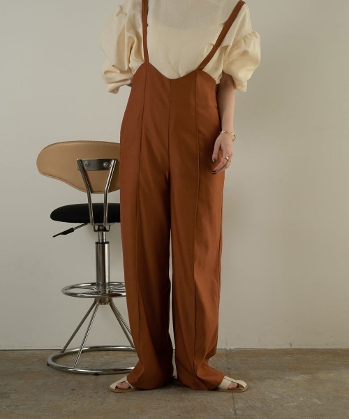 lawgy(ラウジー)の「center line suspender pants(その他パンツ・レディース・ブラック/ブラウン/アイボリー/オレンジ系・FREE)」の15枚目の写真