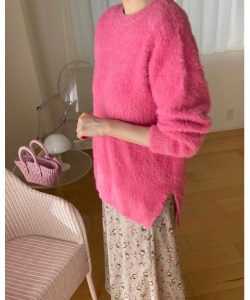 DAIS-Y（デイジー）の「シャギーカラーニット（ニット/セーター・レディース・ピンク/ブルー・FREE）」の2枚目の写真