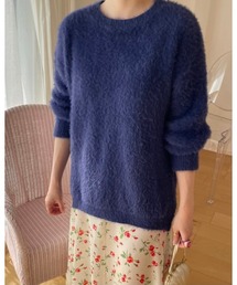 シャギーカラーニット