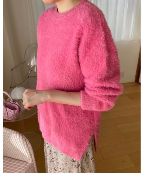 DAIS-Y（デイジー）の「シャギーカラーニット（ニット/セーター・レディース・ピンク/ブルー・FREE）」の4枚目の写真