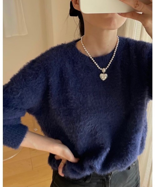 DAIS-Y（デイジー）の「シャギーカラーニット（ニット/セーター・レディース・ピンク/ブルー・FREE）」の8枚目の写真