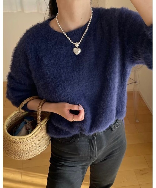 DAIS-Y（デイジー）の「シャギーカラーニット（ニット/セーター・レディース・ピンク/ブルー・FREE）」の12枚目の写真