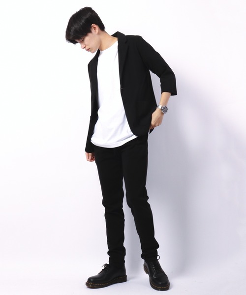 FUNALIVE（ファンアライブ）の「テーラード７分袖JKT&テーパードPT セットアップ（セットアップ・メンズ・チャコールグレー/ブラック/ネイビー/杢グレー・LL/L/M）」の8枚目の写真