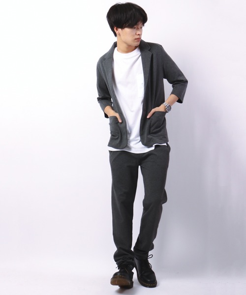 FUNALIVE（ファンアライブ）の「テーラード７分袖JKT&テーパードPT セットアップ（セットアップ・メンズ・チャコールグレー/ブラック/ネイビー/杢グレー・LL/L/M）」の14枚目の写真