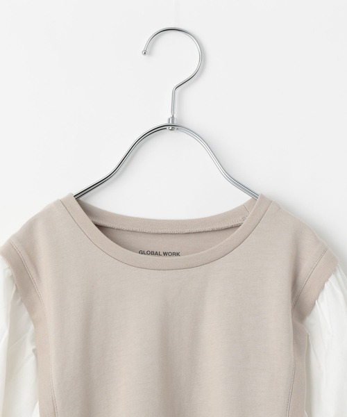 GLOBAL WORK（グローバルワーク）の「キッズ/袖フハクドッキングワンピース/263054（ワンピース・キッズ・アイボリー/ブラック・130cm/110cm/160cm/150cm/100cm/120cm/140cm）」の4枚目の写真