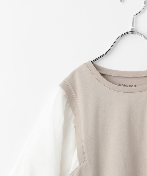 GLOBAL WORK（グローバルワーク）の「キッズ/袖フハクドッキングワンピース/263054（ワンピース・キッズ・アイボリー/ブラック・130cm/110cm/160cm/150cm/100cm/120cm/140cm）」の6枚目の写真