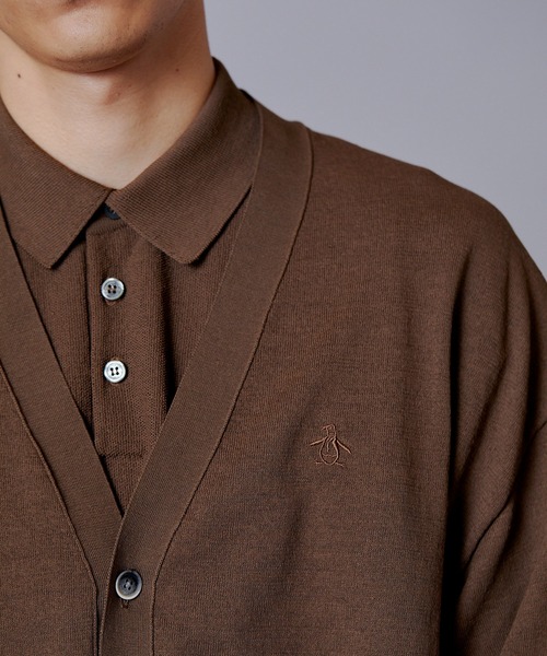 penguin BY MUNSINGWEAR（ペンギン バイ マンシングウェア）の「ペンギン バイ マンシングウェア ハイゲージニットカーディガン メンズ ウェア スポーツウェア メンズ ユニセックス ウェア スポーツウェア ゴルフ（カーディガン/ボレロ・メンズ・ネイビー/ブラウン・XL/S/M/L）」の5枚目の写真
