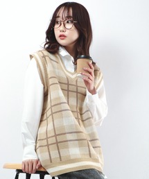 CIAO | 【ciao】ルーズチェックベスト(ベスト)