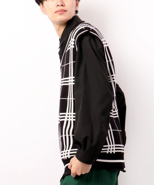 CIAO（チャオ）の「ciao ルーズチェックベスト（ベスト・メンズ・ホワイト/ブラック/ベージュ/ブラウン/グレー/サックスブルー/グリーン/ベージュ系その他・FREE）」の15枚目の写真