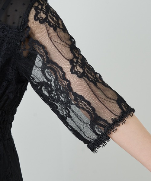 ナチュラルクチュール オケージョン ドレス シアー お呼ばれ ブラック natural couture（ナチュラルクチュール）の「オケージョン対応