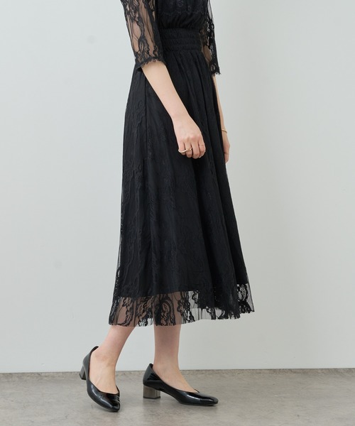 natural couture（ナチュラルクチュール）の「オケージョンシーンで華やぐ　総レースお上品パーティドレス（ドレス・レディース・ブラック/グレー/ミント・FREE）」の19枚目の写真