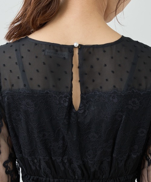 natural couture（ナチュラルクチュール）の「オケージョンシーンで華やぐ　総レースお上品パーティドレス（ドレス・レディース・ブラック/グレー/ミント・FREE）」の9枚目の写真