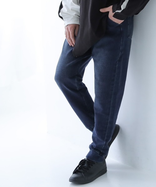 osharewalker（オシャレウォーカー）の「【廃盤】『デニムライクジョガーパンツ』（デニムパンツ・メンズ・ブルー/ネイビー/ブラック・L/M/XL）」の2枚目の写真