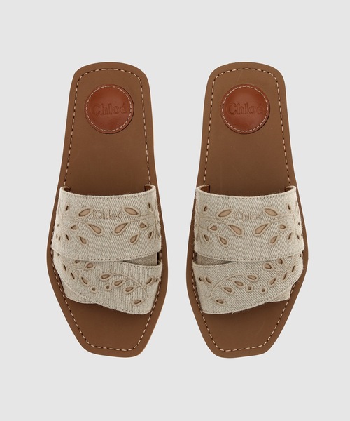 Chloe(クロエ)の「WOODY / フラットミュール FLAT SANDAL(サンダル・レディース・ベージュ・38/36/37/39/35)」の1枚目の写真