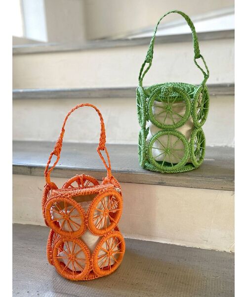 Ungrid（アングリッド）の「カラーモチーフカゴBAG（かごバッグ・レディース・オレンジ/グリーン・FREE）」の10枚目の写真