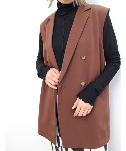 MLI'A(エムリア)の「ノースリジレ(ベスト・レディース・アイボリー/ブラック/ブラウン・M)」の3枚目の写真