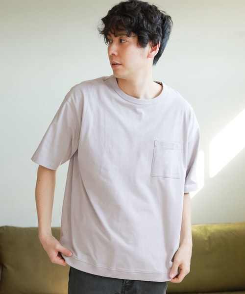 LAKOLE（ラコレ）の「ポケットTシャツ / 263667（Tシャツ/カットソー・メンズ・ホワイト/ライトグレー/ブラック/ベージュ/ブルー/パープル・SMALL/MEDIUM/LARGE/X-LARGE）」の4枚目の写真