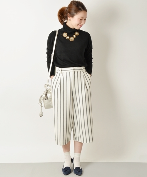 SHIPS for women（シップスフォーウィメン）の「★★【CLASSY.3月号掲載】ストライプ キュロット◇（その他パンツ・レディース・ホワイト・38/36）」の3枚目の写真