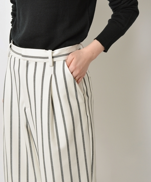 SHIPS for women（シップスフォーウィメン）の「★★【CLASSY.3月号掲載】ストライプ キュロット◇（その他パンツ・レディース・ホワイト・38/36）」の8枚目の写真