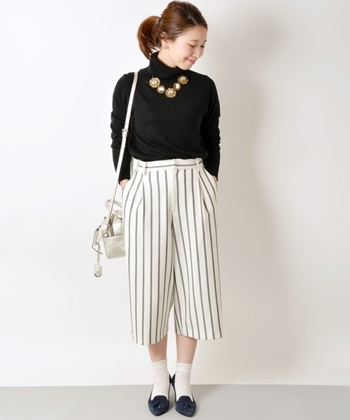 SHIPS for women（シップスフォーウィメン）の「★★【CLASSY.3月号掲載】ストライプ キュロット◇（その他パンツ・レディース・ホワイト・38/36）」の9枚目の写真