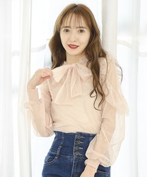 フリルスリーブチュールトップス