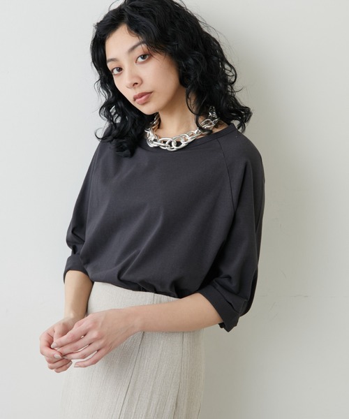 Whim Gazette（ウィムガゼット）の「ラグランカットソー（Tシャツ/カットソー・レディース・ホワイト/チャコールグレー/ライトベージュ・FREE）」の15枚目の写真