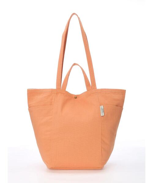 Samansa Mos2 blue（サマンサモスモスブルー）の「サイドポケットトートバッグ（ハンドバッグ・レディース・イエロー/オレンジ/キナリ・ﾌﾘ-）」の10枚目の写真