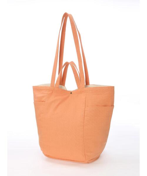 Samansa Mos2 blue（サマンサモスモスブルー）の「サイドポケットトートバッグ（ハンドバッグ・レディース・イエロー/オレンジ/キナリ・ﾌﾘ-）」の9枚目の写真