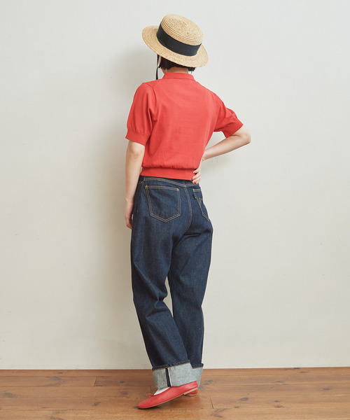 CHILD WOMAN（チャイルドウーマン）の「ICE COTTON ニットポロ（ポロシャツ・レディース・ブラック/レッド/グリーン/ダークブラウン/パープル/ピンク/アイボリー・FREE）」の13枚目の写真