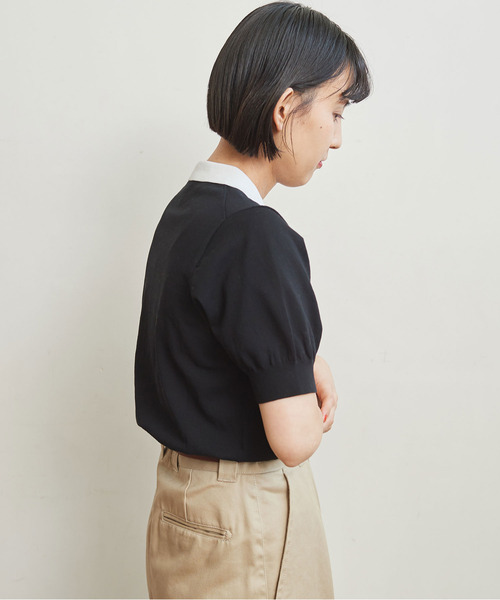 CHILD WOMAN（チャイルドウーマン）の「ICE COTTON ニットポロ（ポロシャツ・レディース・ブラック/レッド/グリーン/ダークブラウン/パープル/ピンク/アイボリー・FREE）」の16枚目の写真