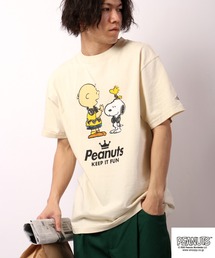 PEANUTS SNOOPY/スヌーピー ピグメント染め半袖Tシャツ