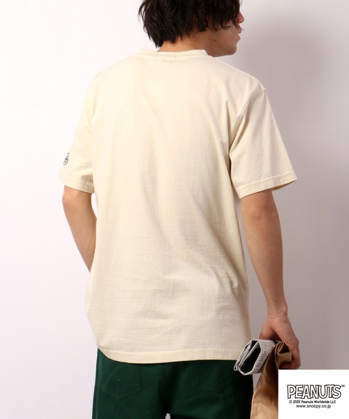PEANUTS(ピーナッツ)の「PEANUTS SNOOPY/スヌーピー ピグメント染め半袖Tシャツ(Tシャツ/カットソー・レディース・ホワイト/オレンジ・LL/M/S/L)」の16枚目の写真