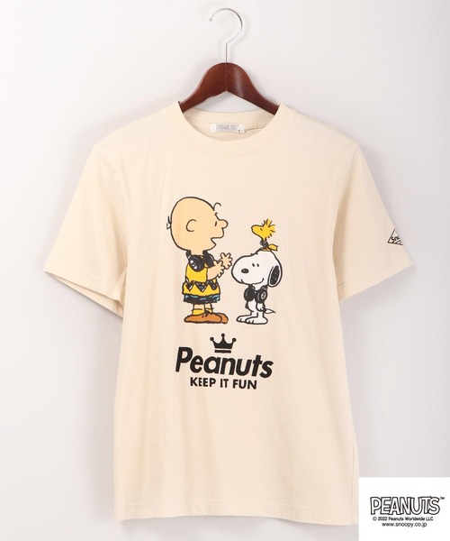 PEANUTS(ピーナッツ)の「PEANUTS SNOOPY/スヌーピー ピグメント染め半袖Tシャツ(Tシャツ/カットソー・レディース・ホワイト/オレンジ・LL/M/S/L)」の21枚目の写真