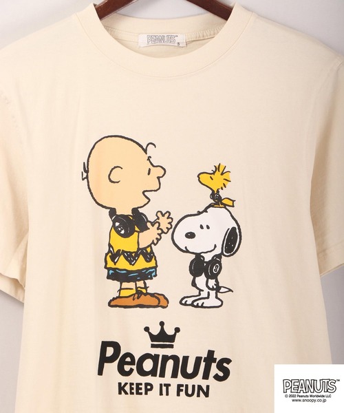 PEANUTS(ピーナッツ)の「PEANUTS SNOOPY/スヌーピー ピグメント染め半袖Tシャツ(Tシャツ/カットソー・レディース・ホワイト/オレンジ・LL/M/S/L)」の14枚目の写真