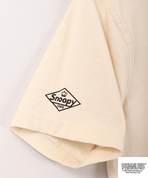 PEANUTS(ピーナッツ)の「PEANUTS SNOOPY/スヌーピー ピグメント染め半袖Tシャツ(Tシャツ/カットソー・レディース・ホワイト/オレンジ・LL/M/S/L)」の13枚目の写真