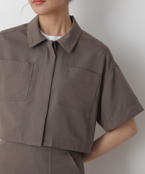 N.(N. Natural Beauty Basic)(エヌエヌナチュラルビューティーベーシック)の「◆ショートシャツ(シャツ/ブラウス・レディース・レッド/モカ・MEDIUM)」の6枚目の写真