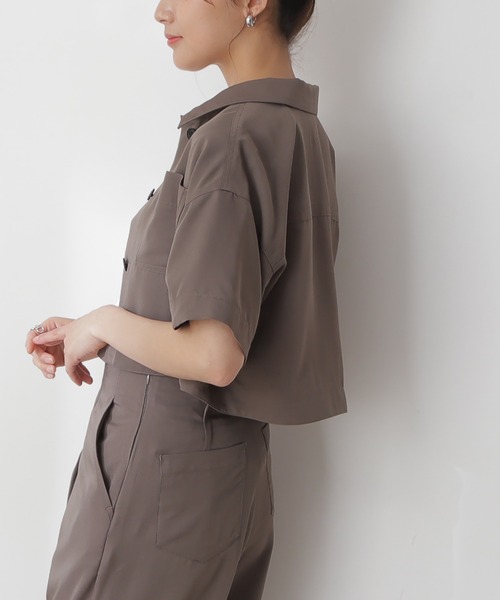 N.(N. Natural Beauty Basic)(エヌエヌナチュラルビューティーベーシック)の「◆ショートシャツ(シャツ/ブラウス・レディース・レッド/モカ・MEDIUM)」の7枚目の写真