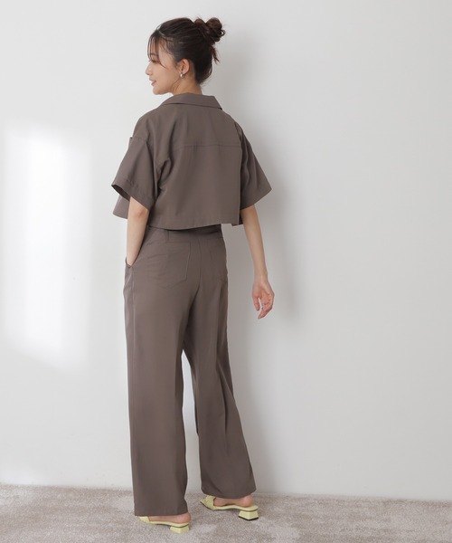 N.(N. Natural Beauty Basic)(エヌエヌナチュラルビューティーベーシック)の「◆ショートシャツ(シャツ/ブラウス・レディース・レッド/モカ・MEDIUM)」の3枚目の写真