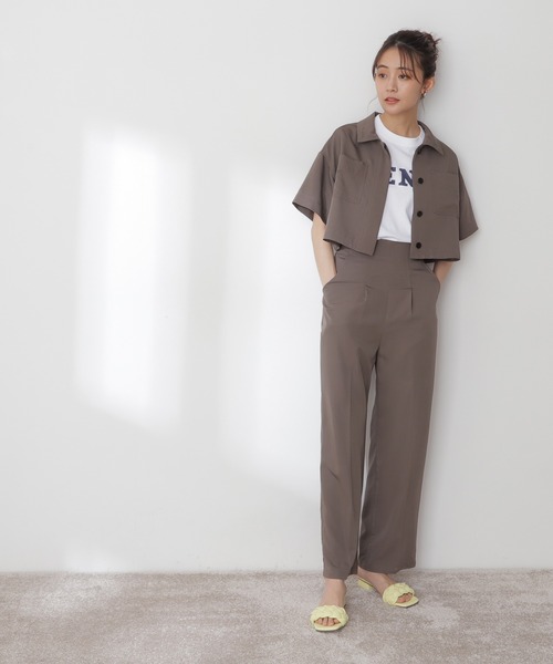 N.(N. Natural Beauty Basic)(エヌエヌナチュラルビューティーベーシック)の「◆ショートシャツ(シャツ/ブラウス・レディース・レッド/モカ・MEDIUM)」の4枚目の写真