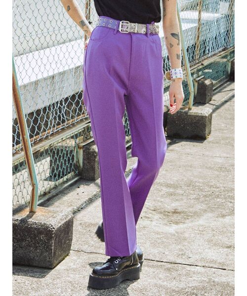 jouetie(ジュエティ)の「センタープレスベーシックスラックス(スラックス・レディース・ブラック/パープル/レッド/ピンク/ブルー・MEDIUM)」の4枚目の写真