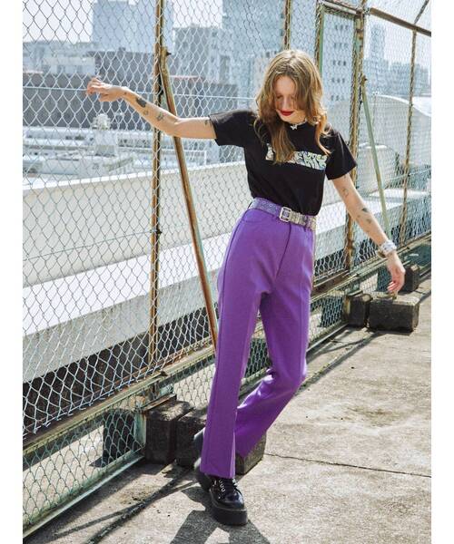 jouetie(ジュエティ)の「センタープレスベーシックスラックス(スラックス・レディース・ブラック/パープル/レッド/ピンク/ブルー・MEDIUM)」の15枚目の写真