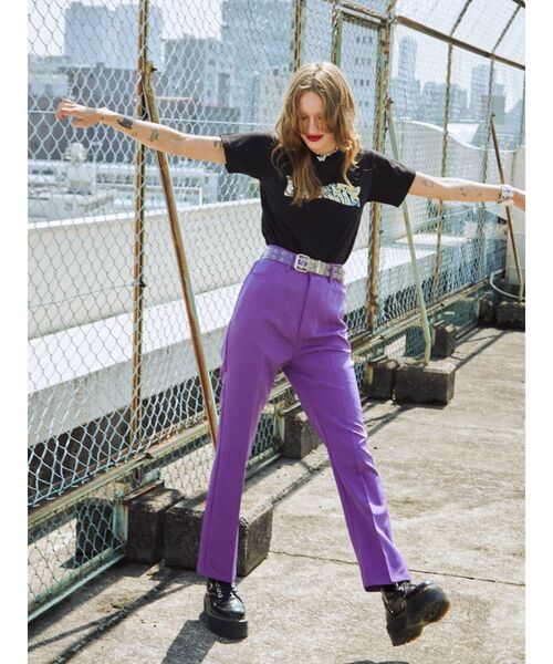 jouetie(ジュエティ)の「センタープレスベーシックスラックス(スラックス・レディース・ブラック/パープル/レッド/ピンク/ブルー・MEDIUM)」の10枚目の写真