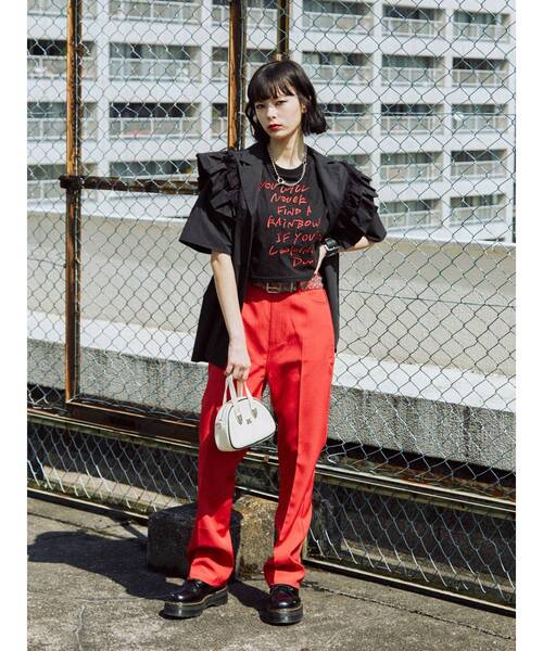 jouetie(ジュエティ)の「センタープレスベーシックスラックス(スラックス・レディース・ブラック/パープル/レッド/ピンク/ブルー・MEDIUM)」の19枚目の写真