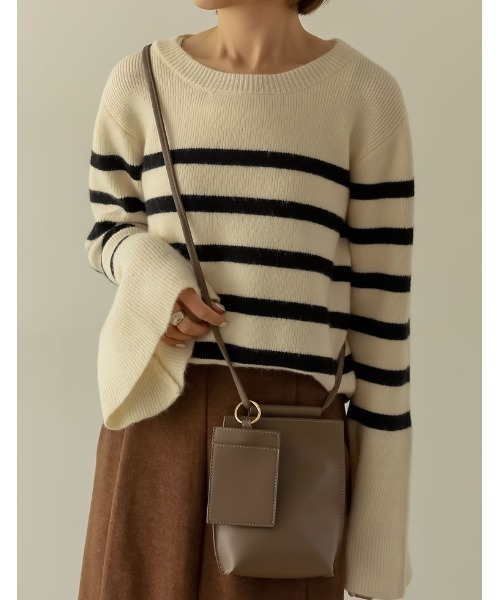 Re:EDIT（リエディ）の「ミニマムショルダーバッグ（ショルダーバッグ・レディース・キャメル/アイボリー/ブラック/ブルー/グリーン/モカ/ライトグレー・FREE）」の4枚目の写真