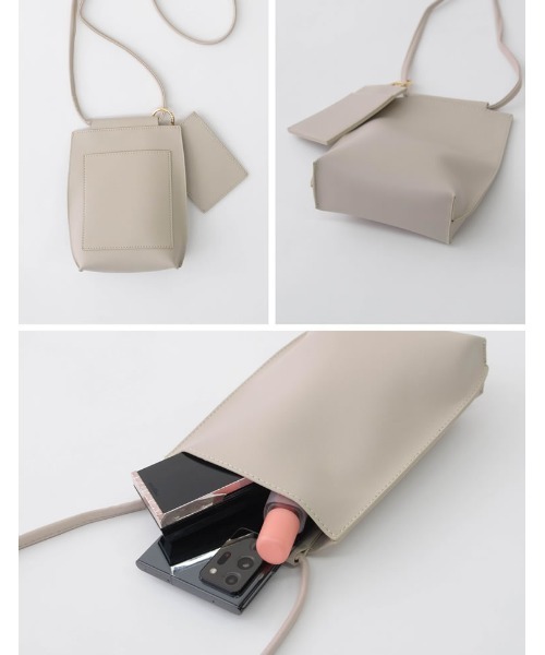 Re:EDIT（リエディ）の「ミニマムショルダーバッグ（ショルダーバッグ・レディース・キャメル/アイボリー/ブラック/ブルー/グリーン/モカ/ライトグレー・FREE）」の20枚目の写真