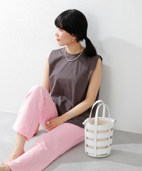 SHENERY（シーナリー）の「シルケットタックカットソー（Tシャツ/カットソー・レディース・グレー系その他/オフホワイト/イエロー・FREE）」の17枚目の写真